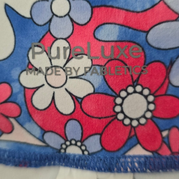 Fabletics Pure Lux High Waisted Women's Floral Pink Blue Leggings 3XL - Picture 4 of 6